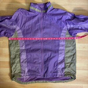Vintage TRULY Purple Hooded Windbreaker Jacket Retro 90s XL 2XL Lightweight